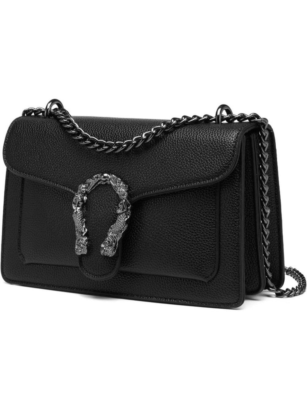 Women Black Quilted Small Pu Leather Shoulder Purse Chain Crossbody Bag